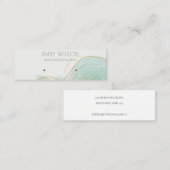 抽象芸術ティール（緑がかった色）グリーングリッターシャイニーイヤリングディスプレイ スキニー名刺 (正面/裏面)