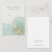 抽象芸術ティール(緑がかった色)グリーングリッター3イヤリングディスプレイ 名刺 (正面/裏面)