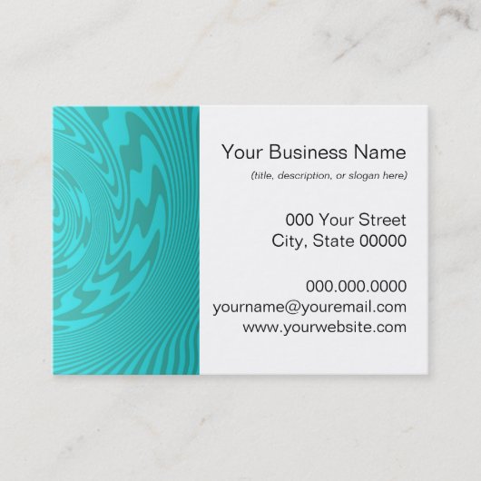 抽象芸術ティール（緑がかった色）ターコイズパターン 名刺 (正面)