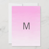 抽象芸術ティール（緑がかった色）ピンクホワイトウォーター色ベビーシャワー 招待状 (裏面)