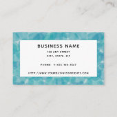 抽象芸術ティール（緑がかった色）ブルー水色ドットパターン 名刺 (裏面)