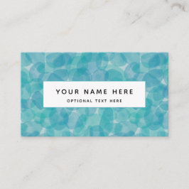 抽象芸術ティール（緑がかった色）ブルー水色ドットパターン 名刺