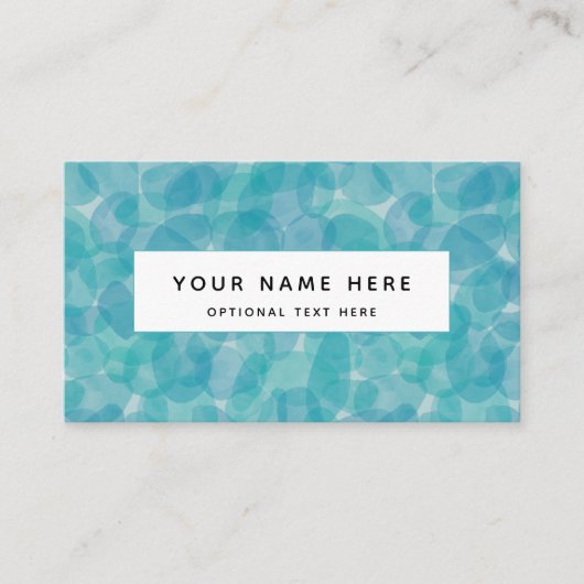 抽象芸術ティール（緑がかった色）ブルー水色ドットパターン 名刺 (正面)