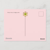 抽象芸術ティール(緑がかった色)ブルー,ピンクの波,キラキラ,紫色の宝石 ポストカード (裏面)