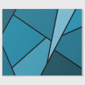 抽象芸術ティール（緑がかった色）ポリゴンの折り返し紙 ラッピングペーパー (フラット)