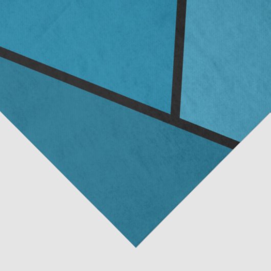 抽象芸術ティール(緑がかった色)ポリゴンティッシュペーパー 薄葉紙 (詳細)