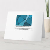 抽象芸術ティール(緑がかった色)ポリゴン カード (裏面)