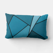 抽象芸術ティール(緑がかった色)ポリゴン ランバークッション (裏面)