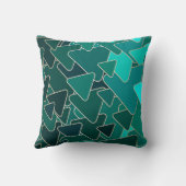 抽象芸術ティール（緑がかった色）三角形 クッション (裏面)