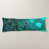 抽象芸術ティール（緑がかった色）三角形 ボディピロー (裏面)