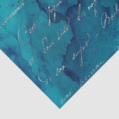 抽象芸術ティール（緑がかった色）切り離し上の虹色スクリプト 薄葉紙 (詳細)