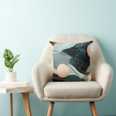 抽象芸術ティール（緑がかった色）及び赤面ピンクモダンデザイン クッション (椅子)