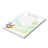 抽象芸術ティール（緑がかった色）水の色を行うリストフローラ ノートパッド (回転)