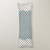 抽象芸術ティール(緑がかった色)、白、ブロンズパターン ボディピロー (裏面 (縦))