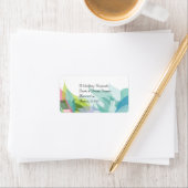 抽象芸術ティール（緑がかった色）結婚式の引き出物リップバームチューブ ラベル (インサイチュ)