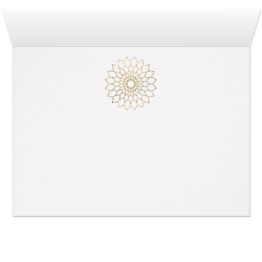 抽象芸術ティール(緑がかった色)金ゴールドグランジマンダラグリーティングカード (内部横(下))