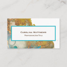 抽象芸術ティール（緑がかった色）金ゴールド瑪瑙の水色