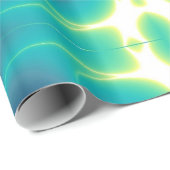 抽象芸術ティール（緑がかった色）青色光波及び渦巻き ラッピングペーパー (ロールコーナー)