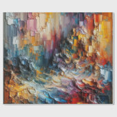 抽象芸術テクスチャの厚絵を描いパターン ラッピングペーパー (フラット)