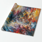 抽象芸術テクスチャの厚絵を描いパターン ラッピングペーパー (アンロールド)