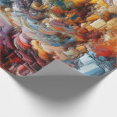 抽象芸術テクスチャの厚絵を描いパターン ラッピングペーパー (角)