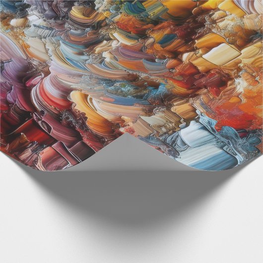 抽象芸術テクスチャの厚絵を描いパターン ラッピングペーパー (角)