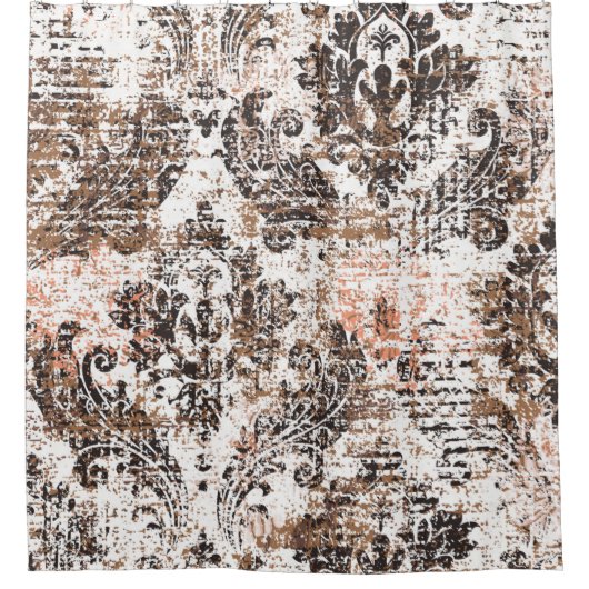 抽象芸術テクスチャグランジまたは背景アートテクスチャ シャワーカーテン (正面)