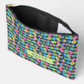 抽象芸術テクスチャ アクセサリーポーチ (見開き)