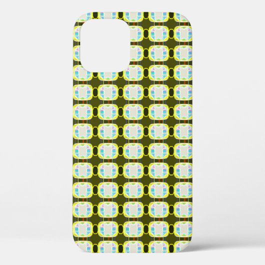 抽象芸術テクスチャ、カラフルギンガムパタモダンーン、 Case-Mate iPhoneケース (裏面)