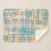 抽象芸術テクスチャ(交差ストライプ付き)パモダンット シェルパブランケット (正面(横))