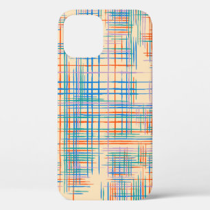 抽象芸術テクスチャ(交差ストライプ付き)パモダンット iPhone 12ケース
