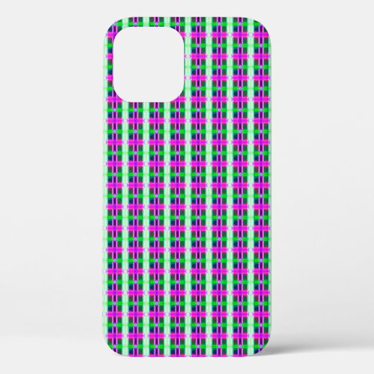 抽象芸術テクスチャ、色付き格子模様、レトロタール Case-Mate iPhoneケース (裏面)
