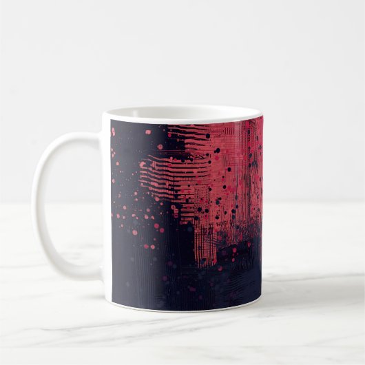 抽象芸術テクスチャ。2dイラストレーション表情豊かな手 コーヒーマグカップ (左)