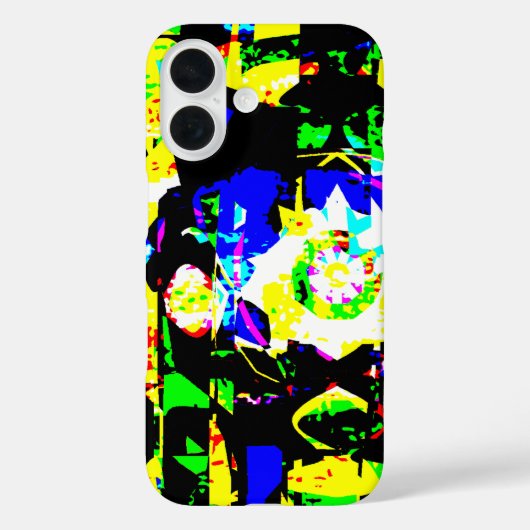 抽象芸術テクノグラフィックネオンノイズアートワークMSG Case-Mate iPhoneケース (裏面)