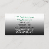 抽象芸術テクノドリーミーグリーンイエロースイープ 名刺 (裏面)