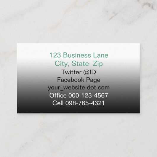 抽象芸術テクノドリーミーグリーンイエロースイープ 名刺 (裏面)