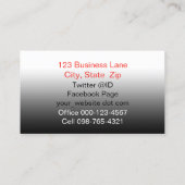 抽象芸術テクノドリーミーグリーンレッドスイープ 名刺 (裏面)