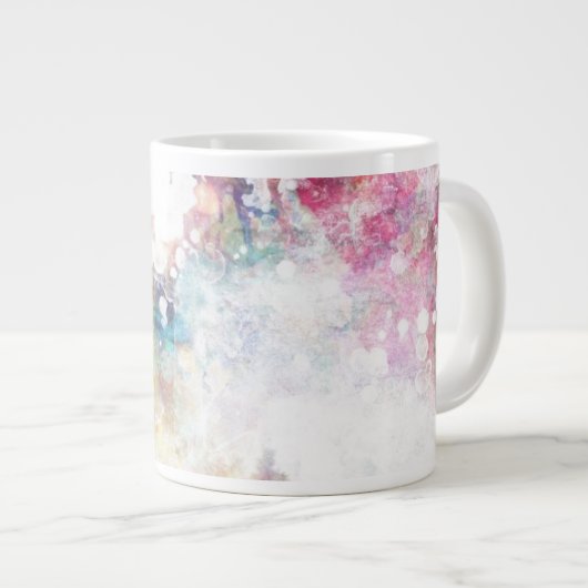 抽象芸術テグランジクスチャ(水色絵を描2) ジャンボコーヒーマグカップ (正面右)