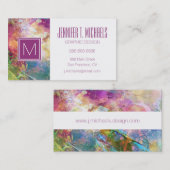 抽象芸術テグランジクスチャ(水色絵を描) 名刺 (正面/裏面)