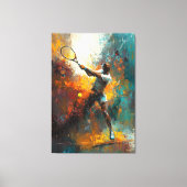 抽象芸術テニスプレーヤーアート キャンバスプリント (正面)