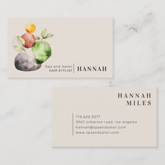 抽象芸術テラオーガニックシェイプモダン名刺 名刺 (正面/裏面)