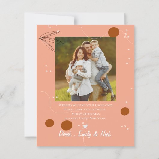 抽象芸術テラコッタデザインフォトハッピーホリデイズ (裏面)