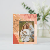 抽象芸術テラコッタデザインフォトハッピーホリデイズ (スタンド正面)