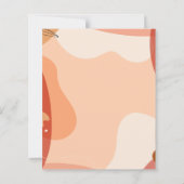 抽象芸術テラコッタデザイン結婚式の日付を保存 (裏面)