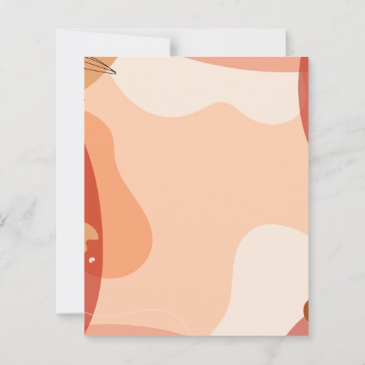 抽象芸術テラコッタデザイン結婚式の日付を保存 (裏面)