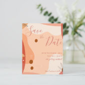 抽象芸術テラコッタデザイン結婚式の日付を保存 (スタンド正面)