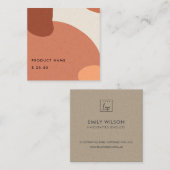 抽象芸術テラコッタレッドクラフトスカンジプライスラベル スクエア名刺 (正面/裏面)