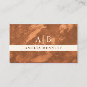 抽象芸術テラコッタ焼きオレンジ色の名刺 名刺 (正面)