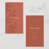 抽象芸術テラコモダンッタブラウンボタニカル葉 名刺 (正面/裏面)