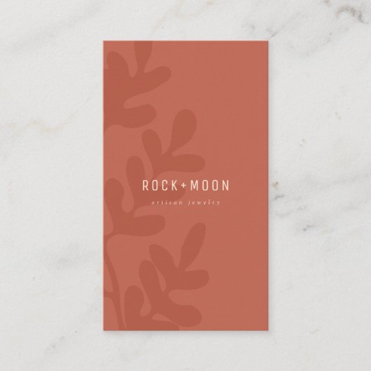 抽象芸術テラコモダンッタブラウンボタニカル葉 名刺 (正面)